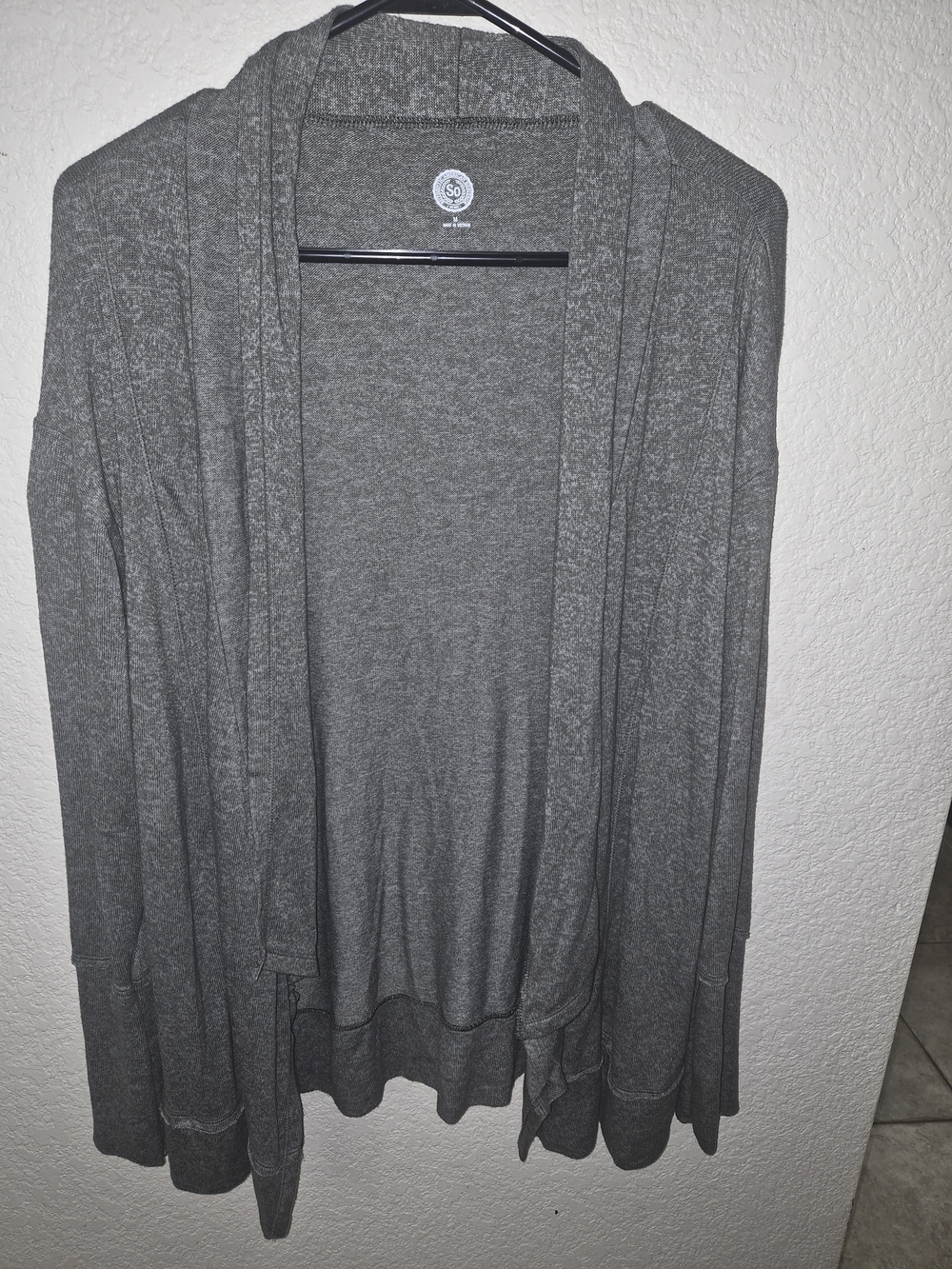 SO Lightweight Gray Open-Front Women's Cardigan